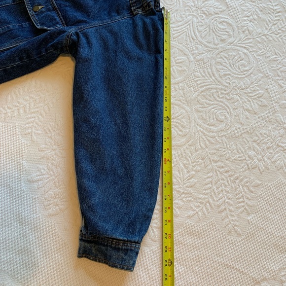 Vintage Trailmaster New York Los Angeles Blue Jean Cotton Denim Hooded Jacket XL - Picture 10 of 16